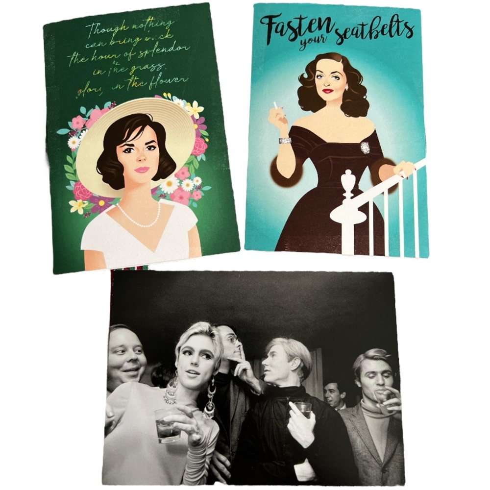 Old Hollywood Cards Andy Warhol Edie Sedgwick Postcard Bette Davis Natalie Wood
